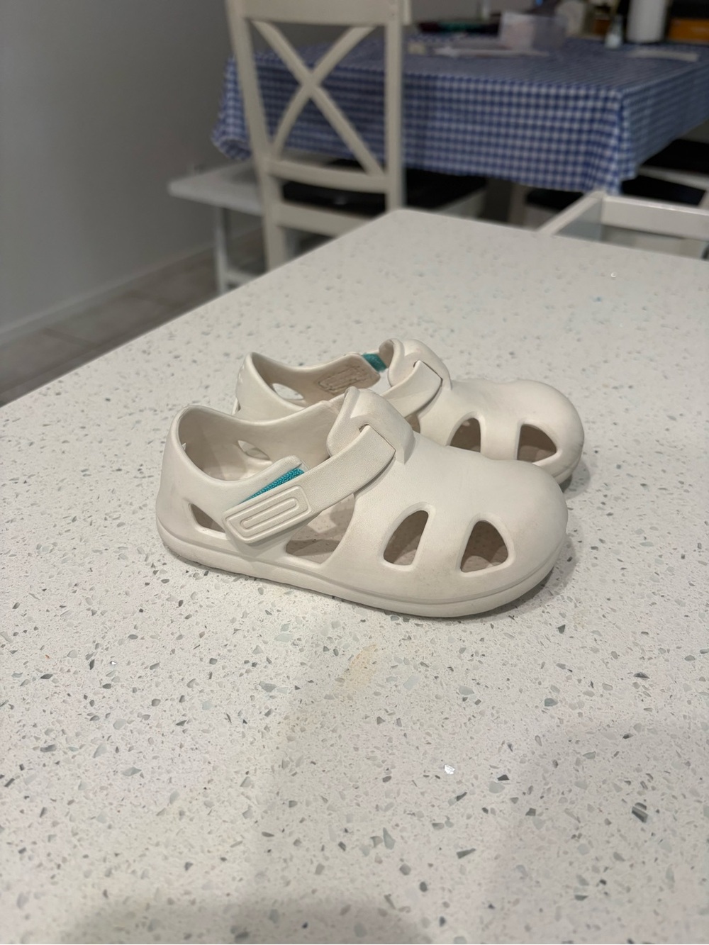 Ten Little toddler 9 Cream Closed-Toe Sandals with Adjustable Strap